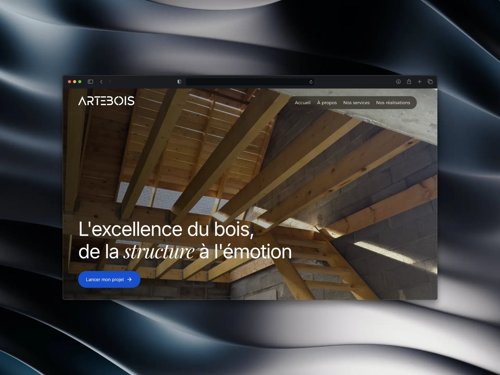 Header du site d'Artebois Construction